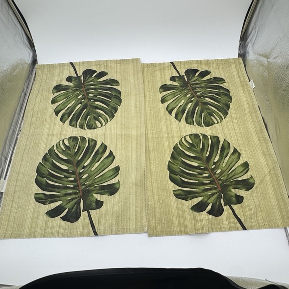 Vintage 90s Placemats Lot Of 10 Southwestern Monstera Plaid Cotton Table - Picture 15 of 16